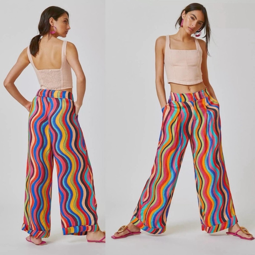 FARM Rio Multicolor Wave Pattern Pants - Picture 4 of 13